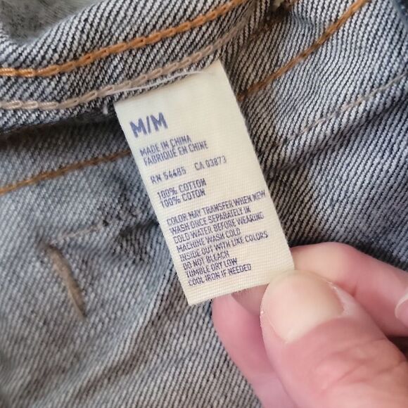 American Eagle Outfitters Mens Denim Distressed Trucker Retro Jean Jacket Size M - Picture 5 of 7